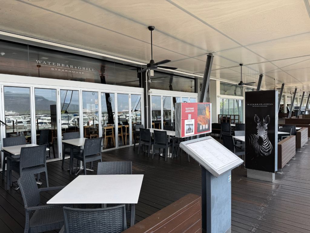 Waterbar & Grill steakhouse on the waterfront at The Pier Shopping Centre in Cairns