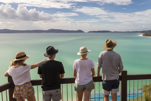 Group enjoying the view from the lookout